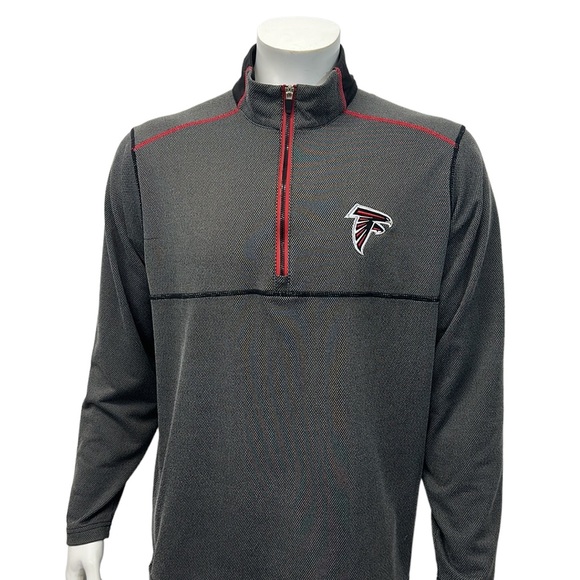 Atlanta Falcons NFL Gray Red Black Embroidered Pullover Jacket Antigua Large - Picture 5 of 12